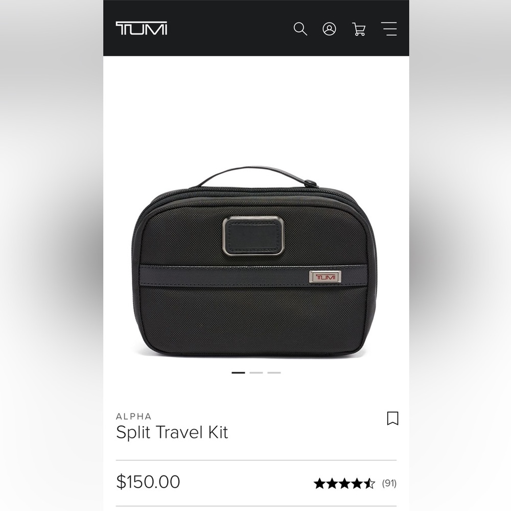 Tumi men’s toiletry kit split travel bag brand new in bag never open